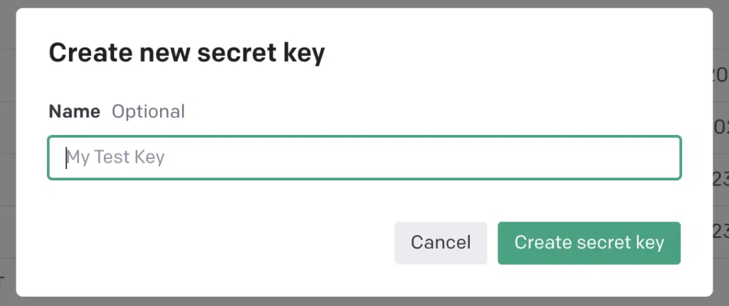 Create a key for the ChatGPT API