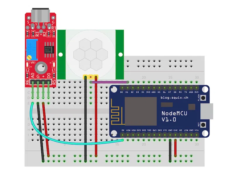 Connection diagram of the Baby Monitor Sender