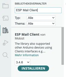 Install ESP Mail Client library