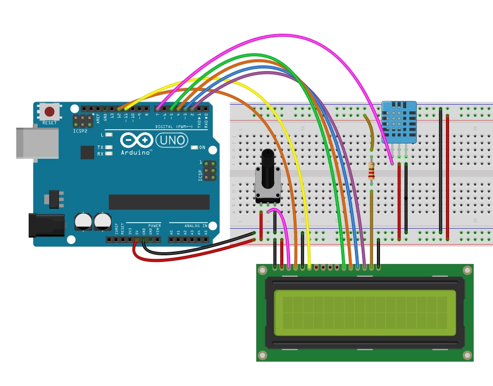 Setup Diagram for the Arduino Weather Station