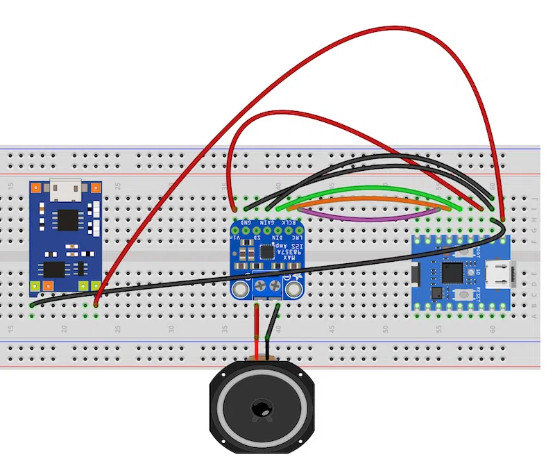 ESP32 Online Radio powered with the charging module