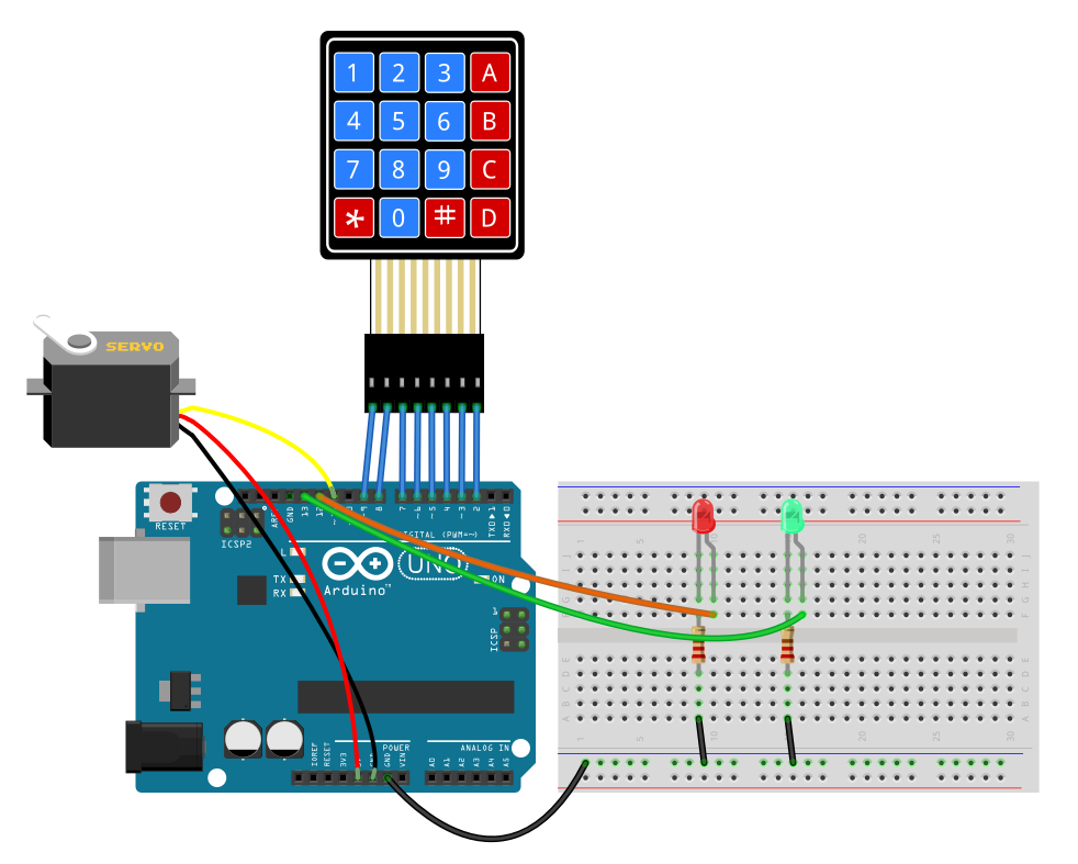 Arduino Lock with Servo Motor and LED