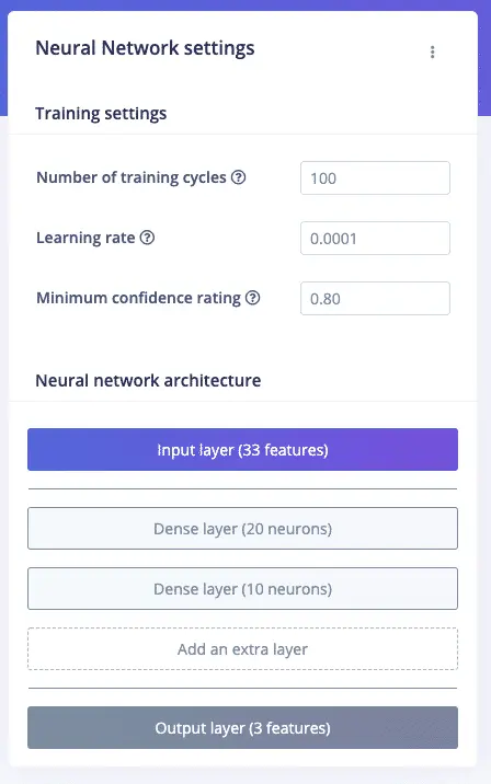 Neural Network Settings