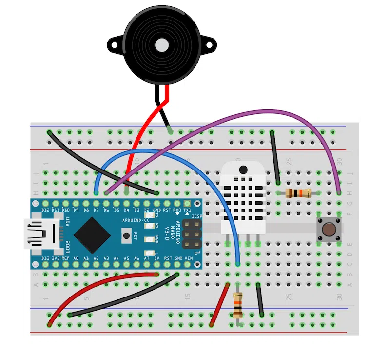 Diagram on how to assemble the Arduino Project