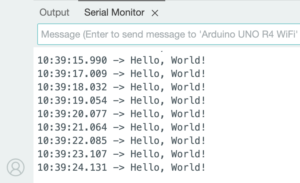 Hello World Serial Monitor